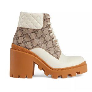 UNWORN Women's GG Platform High Block Heel Ankle Boots sz 9